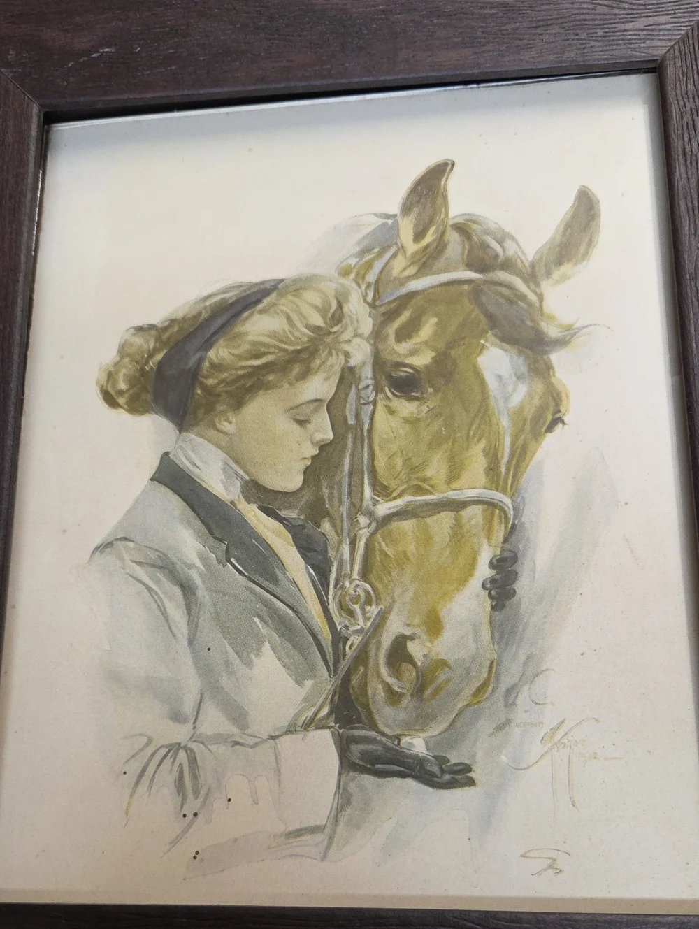 Vtg Framed Print Of 